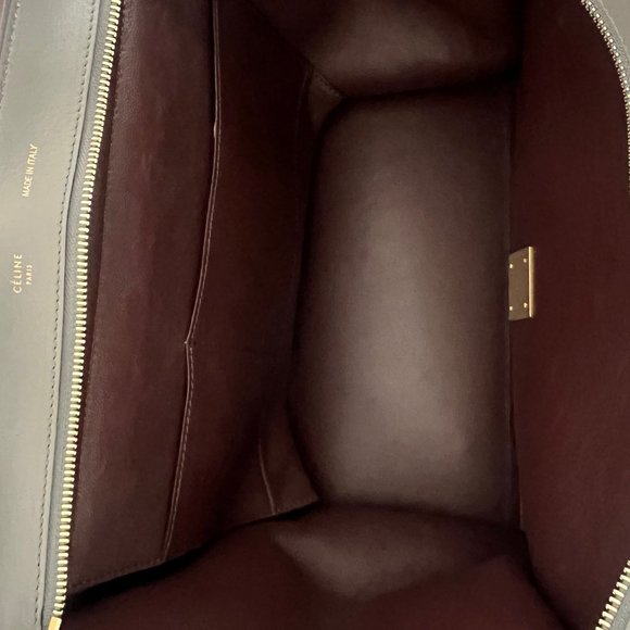 Celine grey croc embroidered trapeze medium bag - Picture 7 of 13